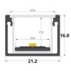 Bild von Wasserdichtes 21x16mm Aluminiumprofil, 3 Meter