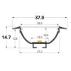 Bild von 37x15mm Aluminiumeinbauprofil, 2 Meter