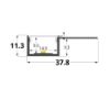 Bild von Aluminiumwinkelprofil weiß lackiert  für Gipskartonplatten 38x11mm, 3 meter