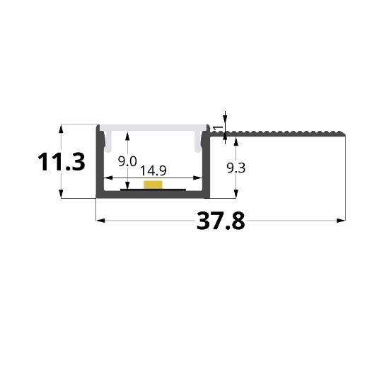 Bild von Aluminiumwinkelprofil weiß lackiert  für Gipskartonplatten 38x11mm, 3 meter