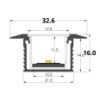 Immagine di Profilo in alluminio da incasso 32x16mm waterproof, 3 metri