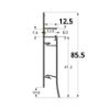 Picture of Aluminium profile for baseboard 75x13mm, 2 meters