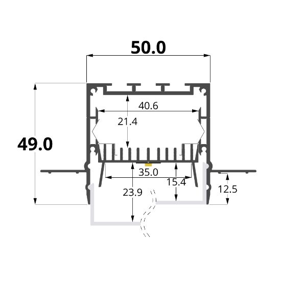 Bild von Aluminiumwinkelprofil weiß lackiert  für Gipskartonplatten 50x49mm, 3 meter