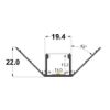 Picture of Corner aluminium profiles for plasterboard 64x22mm, 2 meters