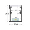 Immagine di Profilo da incasso calpestabile per pavimento 20x26mm, 2 metri