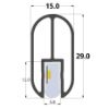 Immagine di Profilo in alluminio da armadio 15x29mm, 2 metri
