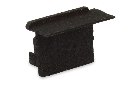 Immagine di Tappino nero sinistro per profilo in alluminio da incasso RE12-16