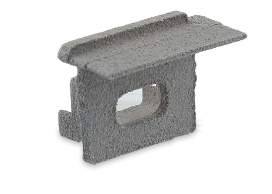 Bild von Graue Endkappe seite Links mit Loch für Versorgungskabel für RE12-16 Aluminiumeinbauprofil