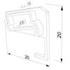 Bild von Linke graue Endkappe für Aluminiumprofil für SH01-03-Regale
