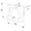 Bild von Graue Endkappe für RE11-16 Aluminiumeinbauprofil