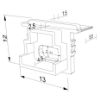Bild von Graue Endkappe seite Links mit Loch für Versorgungskabel für RE12-16 Aluminiumeinbauprofil