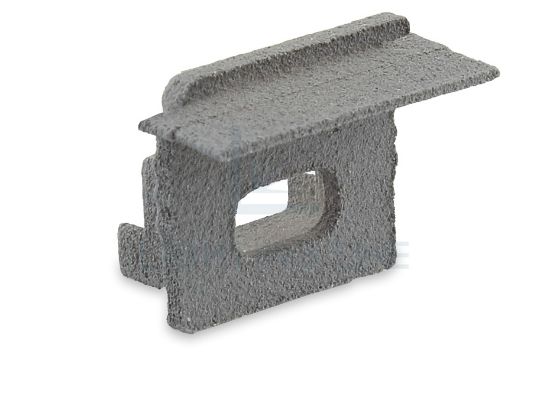 Bild von Graue Endkappe seite Rechts mit Loch für Versorgungskabel für RE12-16 Aluminiumeinbauprofil
