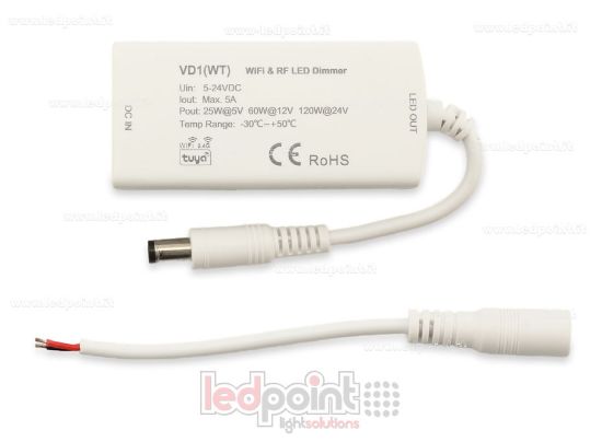 Bild von Monochromatischer Dimmerempfänger mit 3 Tasten 5/24 V, 1 Kanal*5 A, WLAN und RF 2,4 G