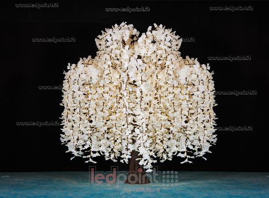 Bild von Ginkgo, 2,8m hoher 3072LEDs mit weißen Blättern, warmweiß 188W mit versteckter Kabeln