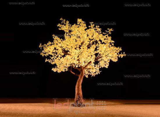 Picture of Maple tree 2.8m tall 1632leds white leaves and warm white light, 98W with concealed cables