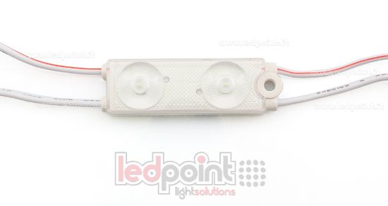 Immagine di Modulo led 2835, 0,72W 24V bianco freddo 6000-6500K, IP65 con lente 175°