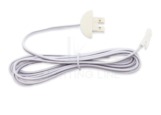 Bild von Weiße abgerundete Endkappe mit Kabel und Stecker für einbauprofile Aluminiumprofil RE01-03