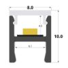 Bild von 8x10mm Aluminiumprofil