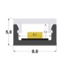 Immagine di Profilo in alluminio 8x5mm