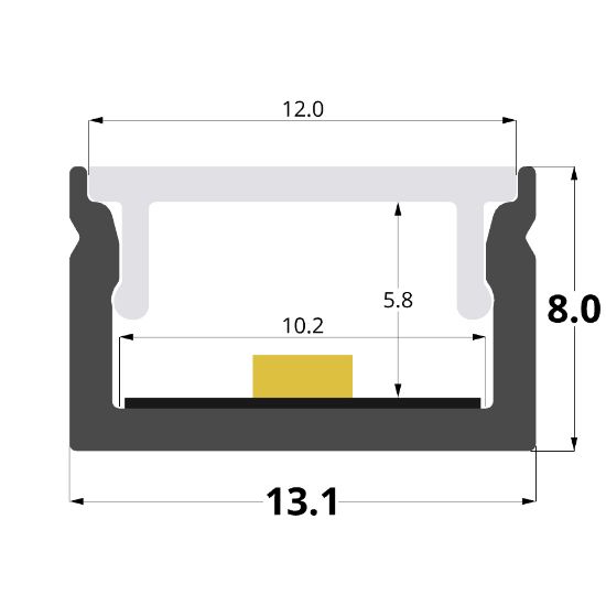 Bild von 13x8mm Aluminiumprofil