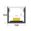 Bild von 13x12mm Aluminiumprofil