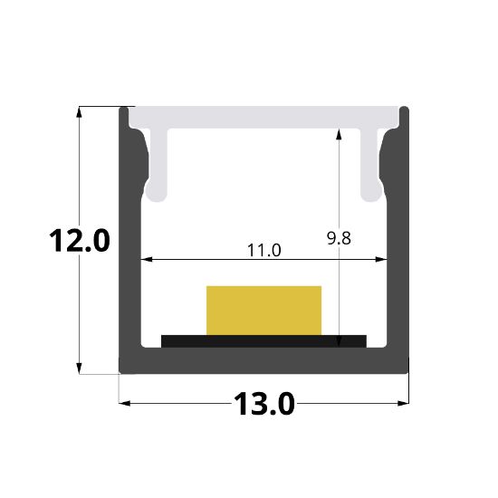 Bild von 13x12mm Aluminiumprofil