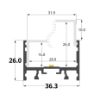 Picture of 36x26mm aluminium profile