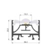 Picture of 36x26mm aluminium profile