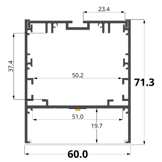 Picture of 60x73mm aluminium profile