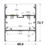 Picture of 60x73mm aluminium profile