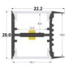 Picture of Double emission aluminium profile for 18mm shelves