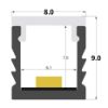 Bild von 8x9mm Aluminiumeinbauprofil