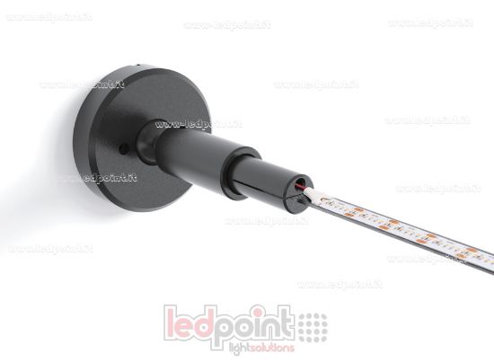 Immagine di Nastro profilo flessibile in plastica rafforzata nero per strisce led, 10m