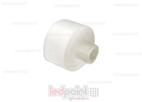Bild von Transparenter Endkappe für Led Neon Flex 15mm rund mit Loch für Kabelausgang