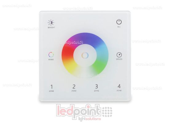 Immagine di Telecomando da parete slim RGB+CCT a batteria, bianco, 4 zone RF2.4G