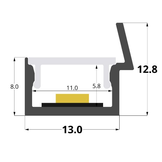 Bild von 13x13mm Aluminiumprofil