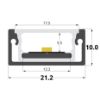 Bild von Wasserdichtes 21x10mm Aluminiumprofil, 3 Meter