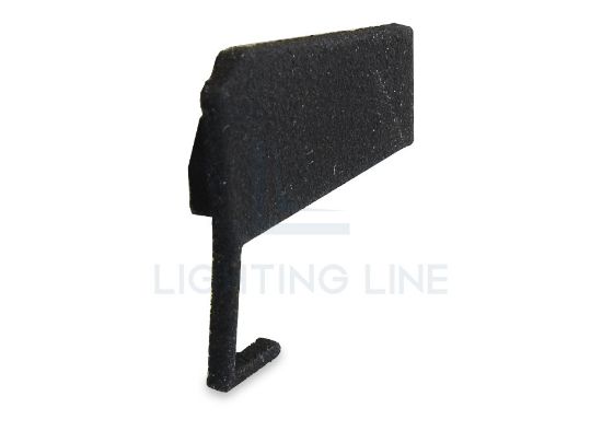 Bild von Links Schwarze Kunststoff Endkappe für Profil SH01-03