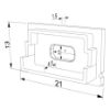 Picture of Black plastic end cap with hole for power cable for profile SL15-01 with low diffuser