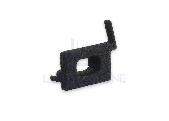 Picture of Right black plastic end cap with hole for power cable for profile SL16-16 with high diffuser