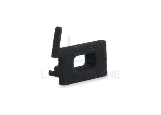 Immagine di Tappino sinistro in plastica nero con foro per passaggio del cavo per profilo SL16-16