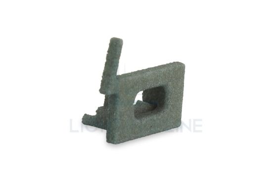 Picture of Left grey plastic end cap with hole for power cable for profile SL16-16 with high diffuser