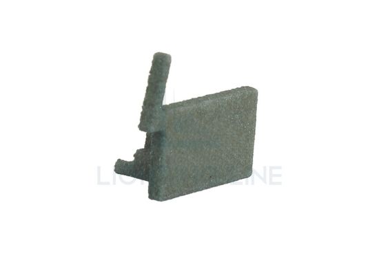 Immagine di Tappino sinistro in plastica grigio per profilo SL16-16