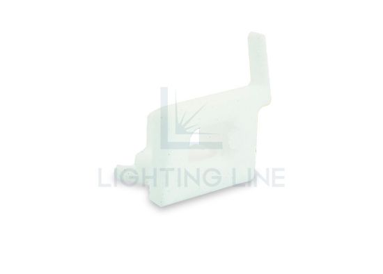 Picture of Right white plastic end cap with hole for power cable for profile SL16-16 with high diffuser