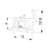 Picture of Left white plastic end cap with hole for power cable for profile SL16-16 with high diffuser