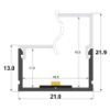 Immagine di Profilo in alluminio 21x13mm