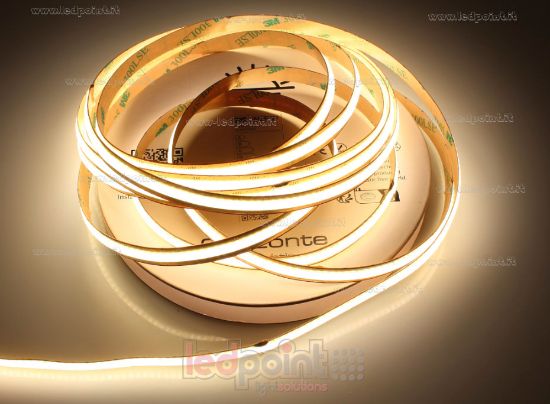 Immagine di Striscia led COB 5m bianco caldo 3000K CRI Ra>93 400led/m Free-Cut 24V 11W/m