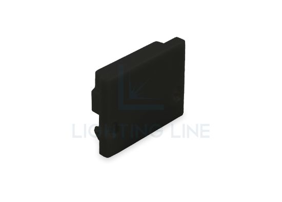Immagine di Tappino in plastica nero per profilo SL01-01 con diffusore basso