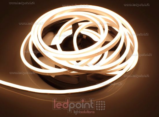 Bild von Led Neon Flex 4x8,8mm warm-weiß 2700K 2835 24V 10W 180led/m IP65 10m