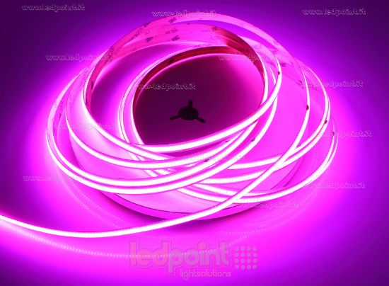 Immagine di Striscia led COB 10m rosa 480led/m 24V 12W/m